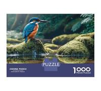 Puzzle De 1000 Pièces pour Adolescents Kingfisher on Mossy Rock Puzzle Adulte Jeux Amusants Cadeaux pour Femmes Cadeaux d'anniversaire Et De Noël Uniques 38x26cm/1000pcs