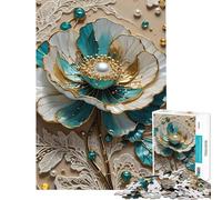Puzzle de 1000 pièces pour Adolescents Kintsugi Lotus Abstrait Activités Amusantes à la Maison Décoration Parfaite Jeux relaxants pour Les 14 Ans et Plus (38x26cm)