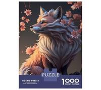 Puzzle De 1000 Pièces pour Adolescents Kitsune Fox Japanese Style Puzzle pour Adultes - Jouet Anti-Stress - Améliore La Mémoire - Défi Éducatif 52x38cm/1000pcs
