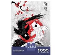Puzzle De 1000 Pièces pour Adolescents Koi Fish Yin Yang RubyArt Puzzles pour Adultes - Défi Difficile - Activités Amusantes À La Maison pour Les Jeux 52x38cm/1000pcs