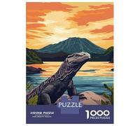 Puzzle De 1000 Pièces pour Adolescents Komodo Dragon Sunset Puzzles pour Adultes Difficile, Stimulant Et Amusant À Terminer, Un Jeu Familial Amusant 70x50cm/1000pcs