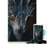 Puzzle de 1000 pièces pour Adolescents La colère du Dragon Noir,découpe précise,Jeu Stimulant,Moment de détente,Loisirs créatifs de Noël (38x26cm)