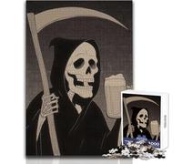 Puzzle de 1000 pièces pour Adolescents La Faucheuse avec Une bière, Jeu éducatif Impossible à Apprendre, Cadeau d'anniversaire (Taille 38x26cm)