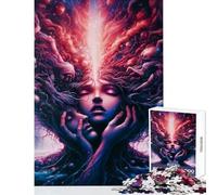 Puzzle de 1000 pièces pour Adolescents La Fille psychédélique Jeu de Construction Facile Idée Cadeau et Jouet Jeu en Famille Renforce l'amour au Sein du Couple Dimensions 38x26cm