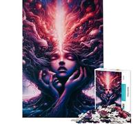 Puzzle de 1000 pièces pour Adolescents La Fille psychédélique Un défi Difficile à relever pour s'amuser en Famille Jeu Amusant à partir de 14 Ans Format 38x26cm