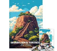 Puzzle de 1000 pièces pour Adolescents la forteresse rocheuse de Sigiriya Sri Lanka Jeu éducatif Difficile et Stimulant idéal comme Cadeau d'anniversaire pour Les 14 Ans et Plus 50x75cm