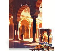 Puzzle de 1000 pièces pour Adolescents La Grande Mosquée de Cordoue Jeu d'ajustement précis Entraînement à la Concentration Amusant et Calme Cadeau d'anniversaire Artistique (38x26cm)
