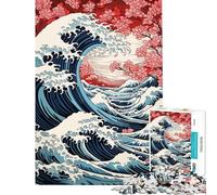 Puzzle de 1000 pièces pour Adolescents La Grande Vague Jeu de réflexion rétro pour Adolescents Cadeau pour Femmes Difficile et Stimulant (Taille 50x75cm)