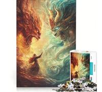 Puzzle de 1000 pièces pour Adolescents La Guerre éternelle des éléments Jeux de détente activités Amusantes à la Maison Cadeaux d'anniversaire Uniques 38x26cm