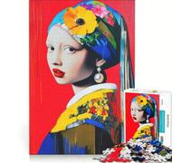 Puzzle de 1000 pièces pour Adolescents « La Jeune Fille à la Perle » Art Moderne, Jeu éducatif, améliore la mémoire, Cadeau Stimulant 50x75cm