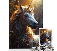 Puzzle de 1000 pièces pour Adolescents La Licorne Blanche Jeu éducatif Idée Cadeau Jeux relaxants et activités Amusantes à la Maison Dimensions 50x75cm