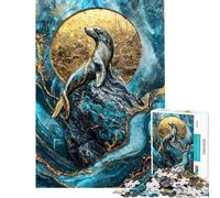 Puzzle de 1000 pièces pour Adolescents La Majesté Dorée des Vagues Jeu de Course de Vitesse Manuelle Difficile et Stimulant (50x75cm)