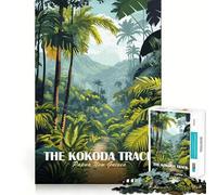 Puzzle de 1000 pièces pour Adolescents La Piste Kokoda, Papouasie-Nouvelle-Guinée Jeu de Concentration et de Loisirs Amusant Décoration Murale de Noël (38x26cm)