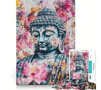 Puzzle de 1000 pièces pour Adolescents La sérénité de Bouddha avec Un Lotus,Jeu d'ajustement précis,défi Mental,Jouet pour Un Moment de Calme et de Divertissement,scène de Noël (38x26cm)
