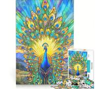 Puzzle de 1000 pièces pour Adolescents La Signification spirituelle des paons Jouet Anti-Stress Difficile et Stimulant Cadeau de Noël ou d'anniversaire 38x52cm