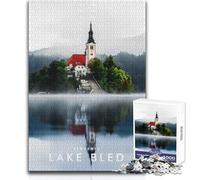Puzzle de 1000 pièces pour Adolescents - Lac de Bled, Slovénie - Idéal pour des soirées Jeux en Famille - Décoration Parfaite - Jeu à Monter soi-même - Dimensions 38x52cm