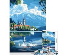 Puzzle de 1000 pièces pour Adolescents Lac de Bled Slovénie Idée Cadeau de Jeu éducatif pour renforcer Les Liens Entre Couples Dimensions 38x52cm