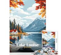 Puzzle de 1000 pièces pour Adolescents Lac Louise Canada Décoration intérieure Jouet pour Les Jeux éducatifs Renforce l'amour Entre Couples Dimensions 38x26cm