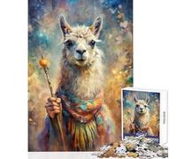 Puzzle de 1000 pièces pour Adolescents Lama Magicien avec bâton Décoration intérieure Jouet Idée Cadeau Jeu éducatif pour développer la motricité Fine et Le Cerveau Dimensions 50x75cm