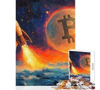 Puzzle de 1000 pièces pour Adolescents Lancement de fusée Bitcoin Jeu éducatif et Anti-Stress pour Toute la Famille Décompression intellectuelle (26x38cm)