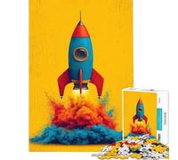 Puzzle de 1000 pièces pour Adolescents Lancement de fusée rétro avec fumée colorée idéal pour Un Anniversaire ou Noël Jeu éducatif Difficile (50x75cm) à partir de 14 Ans