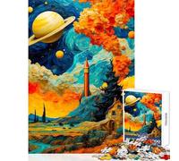 Puzzle de 1000 pièces pour Adolescents Lancement de fusée sous Un Ciel étoilé Jeu Impossible pour Toute la Famille décoration Murale pour Les Gamers (38x26cm)
