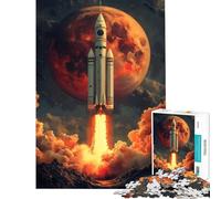 Puzzle de 1000 pièces pour Adolescents Lancement de fusée vers Mars Jeu Stimulant et Anti-Stress pour Un Père Noël Secret (Dimensions 38x52cm)