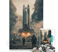 Puzzle de 1000 pièces pour Adolescents Lancement futuriste d'une Navette Spatiale, Jeu éducatif, défi Stimulant, Cadeau d'anniversaire Original 38x26cm
