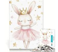 Puzzle de 1000 pièces pour Adolescents Lapin Ballerine avec étoiles Découpe Nette Jeu cognitif Cadeau pour des Moments de détente Décoration de Noël (38x52cm)