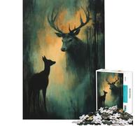 Puzzle de 1000 pièces pour Adolescents l'appel du cerf Jeu éducatif et Relaxant Une œuvre d'art Cadeau d'anniversaire (38x26cm)