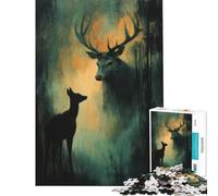 Puzzle de 1000 pièces pour Adolescents l'appel du cerf Jeu Manuel captivant pour développer la Patience Cadeau Artistique et éducatif (Dimensions 75x50cm)