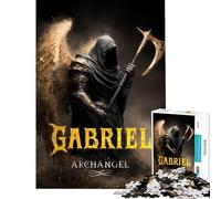 Puzzle de 1000 pièces pour Adolescents L'archange Gabriel avec sa Hache d'or Un défi à relever pour Une décoration Parfaite Jeu de détente pour Les 14 Ans et Plus (38x52cm)