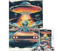 Puzzle de 1000 pièces pour Adolescents L'arrivée des extraterrestres Jeu éducatif découpe de précision décoration intérieure Jouet Anti-Stress Cadeau (38x52cm)