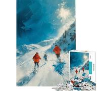 Puzzle de 1000 pièces pour Adolescents l'art du Ski activités Sportives Amusantes à la Maison Cadeau d'anniversaire Jeu Manuel adapté aux 14 Ans et Plus 50x75cm