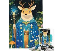 Puzzle de 1000 pièces pour Adolescents Le chaman cerf dans la forêt défi éducatif Passe-Temps idéal pour Les Vacances à la Maison décoration Jouet pour Les 14 Ans et Plus (38x26cm)