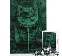 Puzzle de 1000 pièces pour Adolescents Le Char camouflé Décoration intérieure Jouet Cadeau de Noël Secret Jeu de Manipulation Stimule Le Cerveau Dimensions 38x26cm