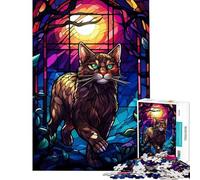 Puzzle de 1000 pièces pour Adolescents Le Chat Anggora Nuit Sauvage Décoration Murale Jouet Art Mural Cadeau d'anniversaire et Cadeau Unique (38x26cm)