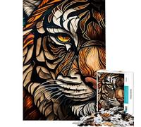 Puzzle de 1000 pièces pour Adolescents Le Chat Glare du Roi en Verre Stimule Le Cerveau Cadeau d'anniversaire Décoration Murale À partir de 14 Ans (50x75cm)