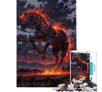 Puzzle de 1000 pièces pour Adolescents Le Cheval Noir de l'Apocalypse idéal pour Un Anniversaire ou Noël Un Jeu Impossible Une véritable œuvre d'art à partir de 14 Ans (38x26cm)