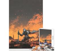 Puzzle de 1000 pièces pour Adolescents Le Chevalier en ruines Jeu éducatif Cadeau d'anniversaire ou Jeu Familial avec Poster et fiche de Questions Assortis Dimensions 38x52 cm