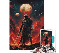 Puzzle de 1000 pièces pour Adolescents Le Chevalier Noir dans Un Monde de Lave Un défi éducatif mais Aussi Un Jeu Amusant et Relaxant pour Les 14 Ans et Plus Jeu de Puzzle proposé (38x26cm)