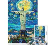 Puzzle de 1000 pièces pour Adolescents Le Christ Rédempteur Paysage étoilé Jeu Amusant et Anti-Stress pour Adultes Cadeau Unique pour Un Anniversaire ou Noël (50x75cm)