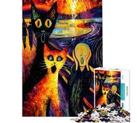 Puzzle de 1000 pièces pour Adolescents Le Cri avec des Chats Jeu de réflexion pour Adultes idéal pour se divertir à la Maison Cadeau Original pour Un Anniversaire ou Noël (50x75cm)