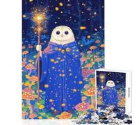 Puzzle de 1000 pièces pour Adolescents Le Hibou Magicien dans la forêt de Champignons Jeu à Monter soimême Un pour Les Amateurs de Jeux et de cassetête Stimule Le Cerveau 38x26cm