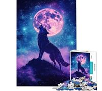 Puzzle de 1000 pièces pour Adolescents Le hurlement du Loup au Clair de Lune Jeu éducatif et Jouet d'apprentissage Idée Cadeau Parfaite (38x26cm)
