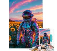 Puzzle de 1000 pièces pour Adolescents Le Monde des Astronautes et la Maison d'or Un défi éducatif mais Aussi Un Jeu Amusant et Relaxant pour Les 14 Ans et Plus Jeu de Puzzle proposé (38x26cm)