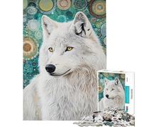 Puzzle de 1000 pièces pour Adolescents Le Murmure du Loup Blanc Jeu éducatif Cadeau de Père Noël Secret activités familiales (Taille 38x52cm)