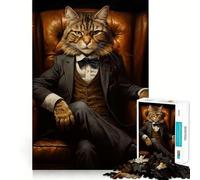 Puzzle de 1000 pièces pour Adolescents : Le Patron Veut Te Voir,Motif Chat,découpe précise,Jeu Stimulant,Moment de détente,décoration de Noël (50x75cm)