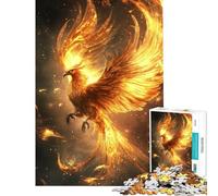 Puzzle de 1000 pièces pour Adolescents Le Phénix d'or s'envole Jeu de réflexion Cadeau d'anniversaire Unique Idée Cadeau pour Noël et Les fêtes (Dimensions 38x26cm)