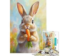 Puzzle de 1000 pièces pour Adolescents Le Plaisir de la Carotte du Lapin Puzzle décoratif Mural Motif à Assembler Cadeau Anti-Stress (Taille 38x26cm)